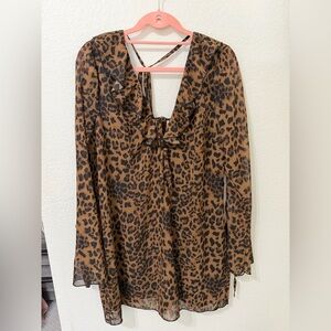 Boohoo Brown Leopard Print Dress